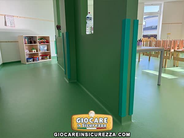 Rivestimenti in gomma angolare soffice per asili